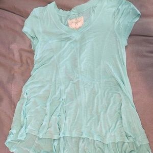 Cute Turquoise Flowy Top